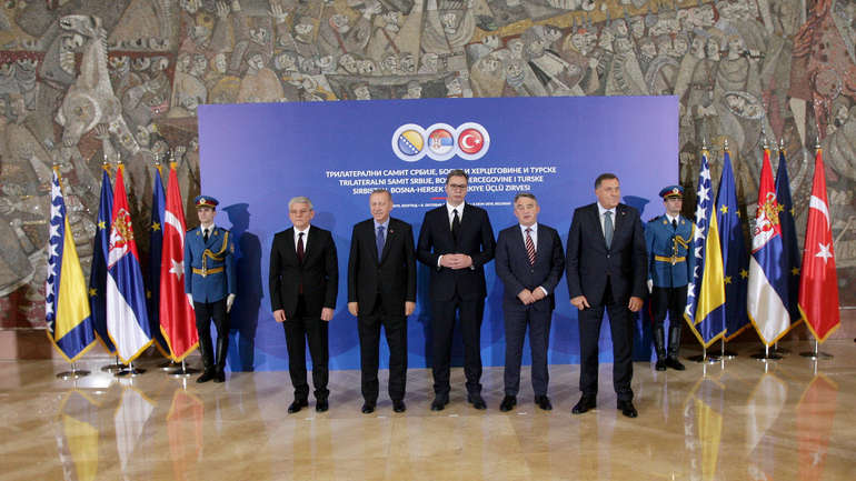 Predsjednik Srbije Aleksandar Vučić je domaćin predsjedniku Turske i članovima Predsjedništva BiHTanjug/Sava Radovanović